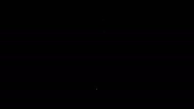 Beyaz çizgi kantin su şişesi simgesi siyah arkaplanda izole edildi. Turist matarası ikonu. Kampanyada bir kavanoz su kullanıldı. 4K Video hareketli grafik canlandırması