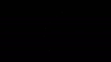 Beyaz çizgili el bombası ikonu siyah arkaplanda izole edildi. Bomba patlaması. 4K Video hareketli grafik canlandırması