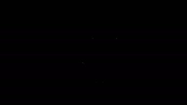 Beyaz çizgi Airdrop kutusu simgesi siyah arkaplanda izole edildi. 4K Video hareketli grafik canlandırması