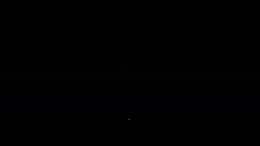 Beyaz çizgi hedef spor ikonu siyah arkaplanda izole edildi. Atış mesafesi ya da atış mesafesi için sayıları olan temiz bir hedef. 4K Video hareketli grafik canlandırması