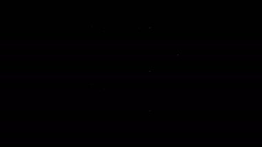 Beyaz çizgi, ısıtılmış havlu tırabzanı simgesi siyah arka planda izole edildi. 4K Video hareketli grafik canlandırması