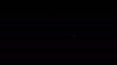 Düşen su damlası ikonu olan beyaz hat suyu siyah arkaplanda izole edilmiş. 4K Video hareketli grafik canlandırması