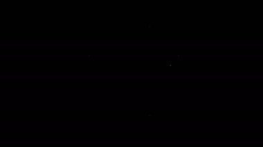 Beyaz çizgi sanayi metalik boru ikonu siyah arka planda izole edildi. Tesisat boru hattının farklı şekillerde parçaları. 4K Video hareketli grafik canlandırması