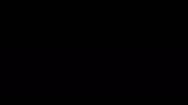 Beyaz çizgi su musluğu simgesi siyah arkaplanda izole edildi. 4K Video hareketli grafik canlandırması
