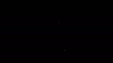 Beyaz çizgi İş tulumu simgesi siyah arkaplanda izole edildi. 4K Video hareketli grafik canlandırması