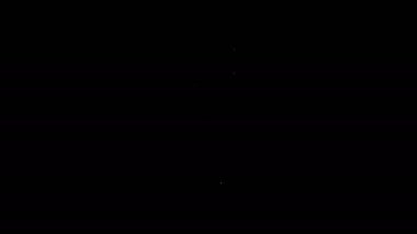 Beyaz çizgi Boru Anahtarı simgesi siyah arkaplanda izole edildi. 4K Video hareketli grafik canlandırması