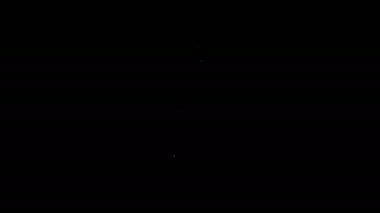 Beyaz çizgi tornavida simgesi siyah arkaplanda izole edildi. Servis aracı sembolü. 4K Video hareketli grafik canlandırması