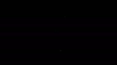 Siyah arkaplanda beyaz çizgi anahtarı simgesi izole edildi. 4K Video hareketli grafik canlandırması