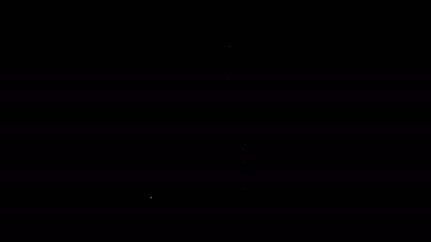 Linea bianca Moneta con icona simbolo euro isolata su sfondo nero. Bancario segno di valuta. Simbolo contanti. Animazione grafica 4K Video motion — Video Stock