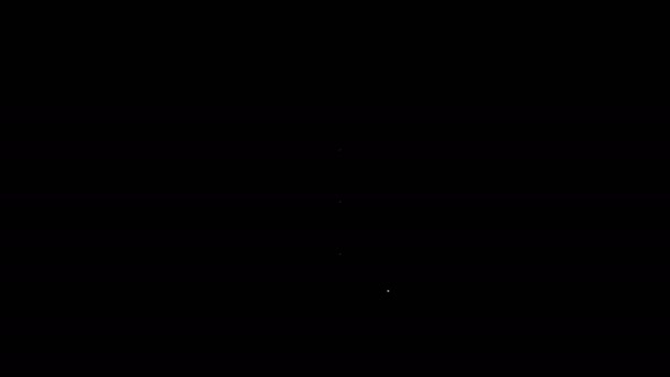 Weiße Linie Militärisches Dienstgrad-Symbol isoliert auf schwarzem Hintergrund. Militärabzeichen-Zeichen. 4K Video Motion Grafik Animation — Stockvideo