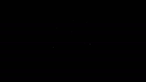 Biała linia ikona żołnierza armii odizolowana na czarnym tle. 4K Animacja graficzna ruchu wideo — Wideo stockowe
