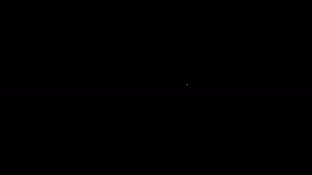 Icono de Chevron de línea blanca aislado sobre fondo negro. Signo de placa militar. Animación gráfica de vídeo 4K — Vídeos de Stock