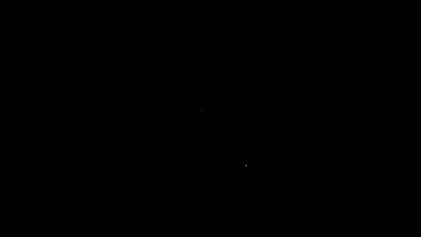 화이트 라인 군사 보상 아이콘검은 배경에 분리. 군기지. 4K 비디오 모션 그래픽 애니메이션 — 비디오