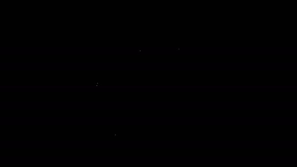 Vit linje Hand granat ikon isolerad på svart bakgrund. Bomb explosion. 4K Video motion grafisk animation — Stockvideo