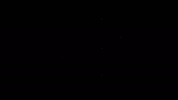 白い線黒の背景に隔離された加熱されたタオルレールアイコン。4Kビデオモーショングラフィックアニメーション — ストック動画