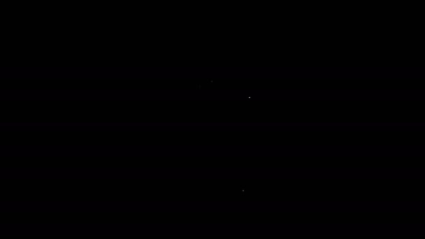 Linia albă Pictograma contorului de apă sub presiune izolată pe fundal negru. 4K Animație grafică în mișcare video — Videoclip de stoc