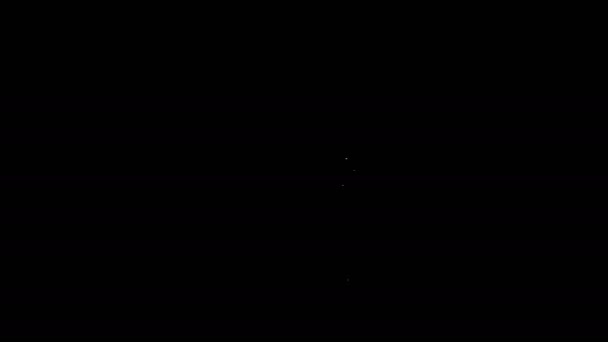 Белый значок чаши игрушки выделен на чёрном фоне. Видеографическая анимация 4K — стоковое видео