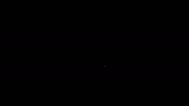 Weiße Linie Elektrischer Boiler zum Heizen von Wasser Symbol isoliert auf schwarzem Hintergrund. 4K Video Motion Grafik Animation — Stockvideo