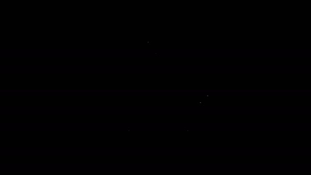 Weiße Linie Badewannen-Symbol isoliert auf schwarzem Hintergrund. 4K Video Motion Grafik Animation — Stockvideo