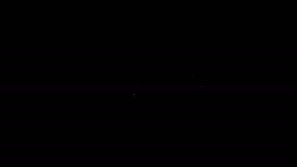 Biała linia Hydrauliczna ikona samochodu na czarnym tle. 4K Animacja graficzna ruchu wideo — Wideo stockowe
