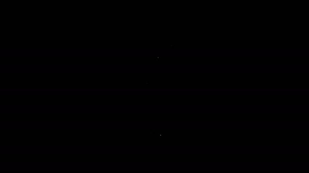 Línea blanca Llave llave icono aislado sobre fondo negro. Animación gráfica de vídeo 4K — Vídeo de stock