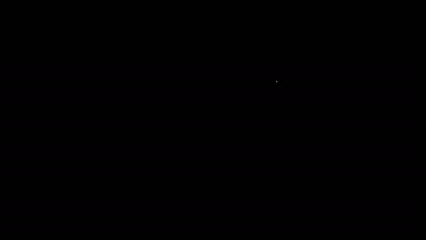 白线水水龙头图标孤立在黑色背景.4K视频运动图形动画 — 图库视频影像