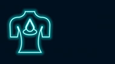 Parlak neon çizgisi masajı aroma yağı ikonu siyah arkaplanda izole edilmiş. Rahatlatıcı, boş zaman. 4K Video hareketli grafik canlandırması