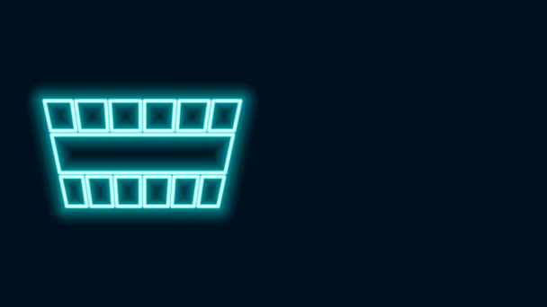 Świecące neon linii ikona wiadro sauny izolowane na czarnym tle. 4K Animacja graficzna ruchu wideo — Wideo stockowe