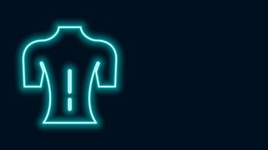 Parlayan neon çizgi masajı simgesi siyah arkaplanda izole edildi. Rahatlatıcı, boş zaman. 4K Video hareketli grafik canlandırması