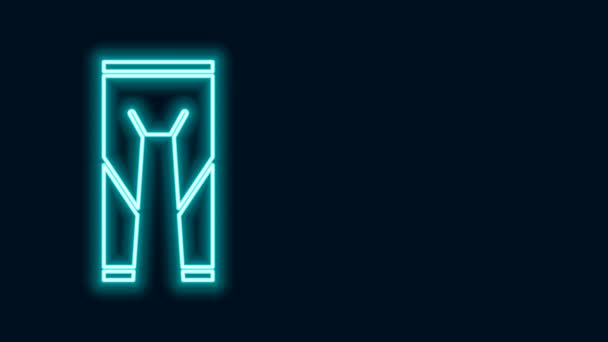 Glowing neon line Wetsuit for scuba diving icon isolated on black background. Diving underwater equipment. 4K Video motion graphic animation — Stock Video