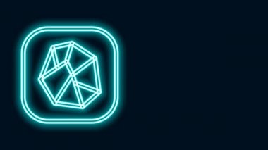 Parlayan neon hattı Tuz taşı simgesi siyah arkaplanda izole edildi. 4K Video hareketli grafik canlandırması