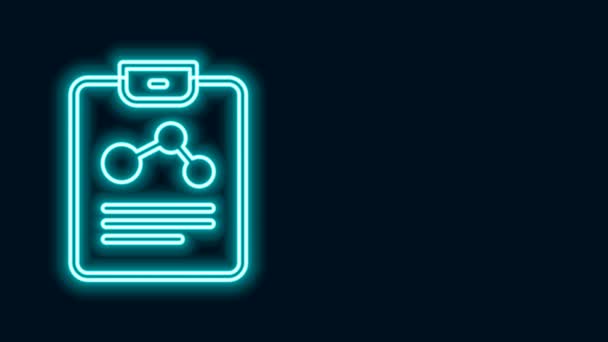 Glowing neon line Chemistry report icon isolated on black background. 4K Video motion graphic animation — Stock Video