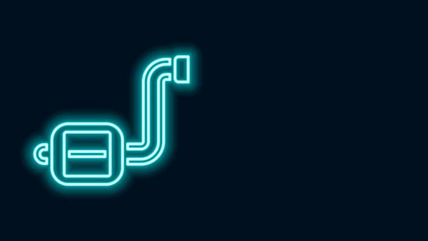 Glødende neon linje Cykel pedal ikon isoleret på sort baggrund. 4K Video bevægelse grafisk animation – Stock-video