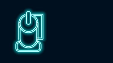 Parlayan neon hattı tuvalet kağıdı rulosu simgesi siyah arkaplanda izole edildi. 4K Video hareketli grafik canlandırması