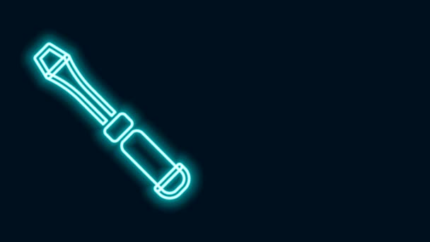 Glowing neon line ikon obeng terisolasi pada latar belakang hitam. Simbol alat servis. Animasi grafis gerak Video 4K — Stok Video