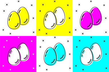 Paskalya yumurtası simgesini renk arkaplanına ayır. Mutlu Paskalyalar. Vektör.