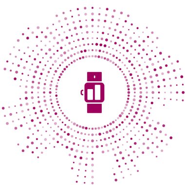 Mor Zeka simgesi beyaz arkaplanda izole edildi. Soyut çember rastgele noktalar. Vektör.