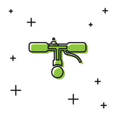 Beyaz arkaplanda siyah bisiklet gidon simgesi izole edildi. Vektör.