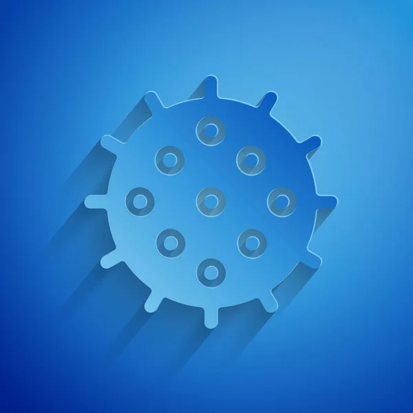 Papiergeschnittenes Tennisball Symbol Isoliert Auf Blauem Hintergrund Sportgeräte Papierkunst Vektor — Stockvektor