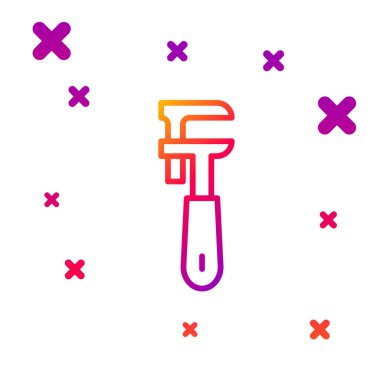 Renk çizgisi Boru Anahtarı simgesi beyaz arkaplanda izole edildi. Kademeli rastgele dinamik şekiller. Vektör.