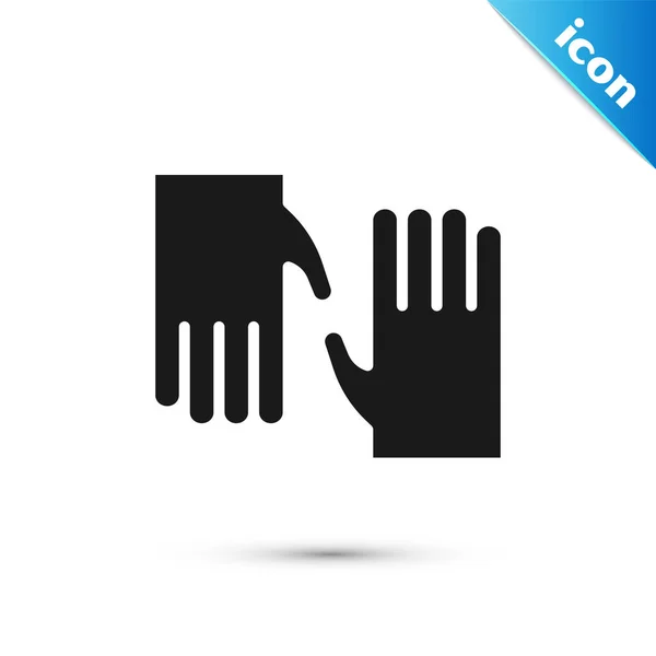 Grey Rubber Gloves Icon Isolated White Background Latex Hand Protection — Stock Vector