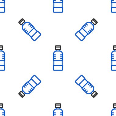 Su ikonu çizgisi beyaz arka planda izole edilmiş. Soda su içme tabelası. Renkli taslak konsepti. Vektör.