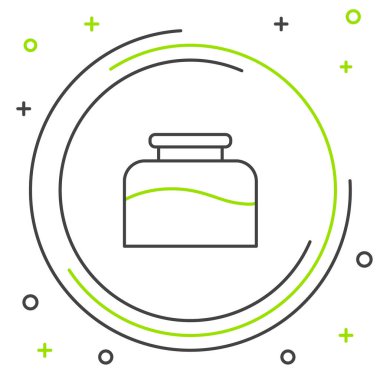 Çizgi Inkwell simgesi beyaz arkaplanda izole edildi. Renkli taslak konsepti. Vektör.