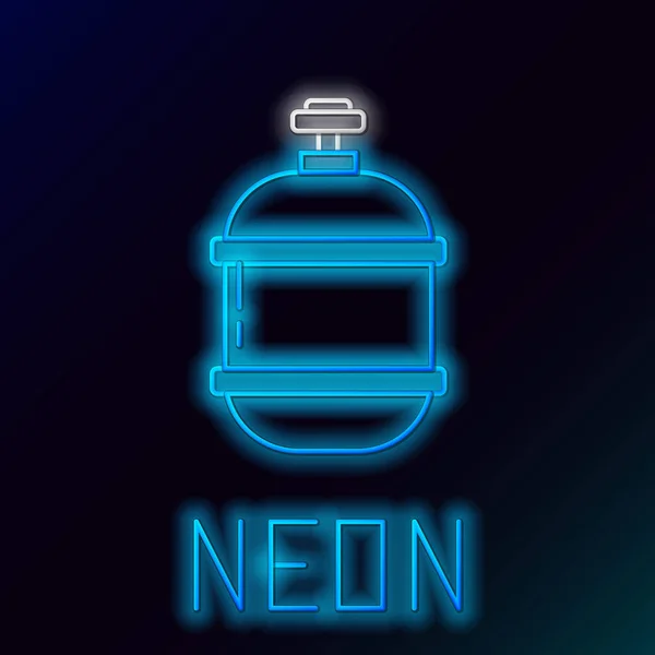 Leuchtende Neon Linie Propangasbehälter Symbol Isoliert Auf Schwarzem Hintergrund Brennbarer — Stockvektor