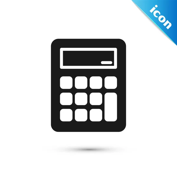 Icono Calculadora Gris Aislado Sobre Fondo Blanco Símbolo Contable Cálculos — Vector de stock
