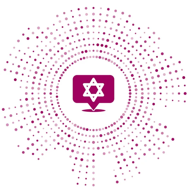 Purple Star David Icon Isolated White Background Jewish Religion Symbol — Stock Vector