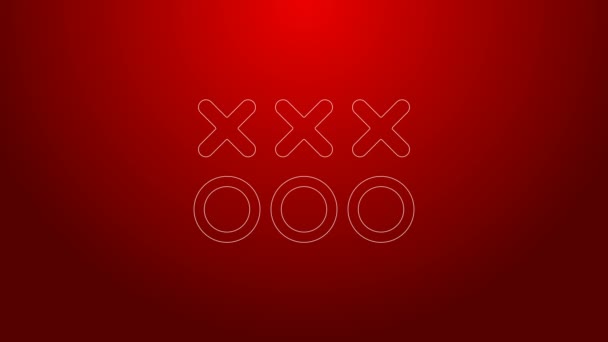 Green line Planning strategy concept icon isolated on red background. Soccer or american football cup formation and tactic. 4K Video motion graphic animation — Stock Video