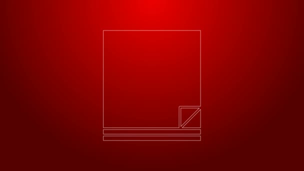 Línea verde Icono del documento Archivo aislado sobre fondo rojo. Icono de lista de verificación. Concepto de negocio. Animación gráfica de vídeo 4K — Vídeos de Stock