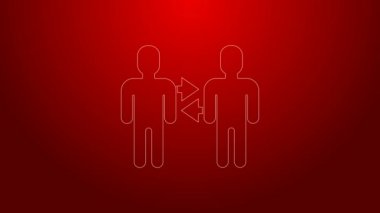 Yeşil Hat Proje taban simgesi kırmızı arkaplanda izole edildi. İş analizi ve planlama, danışmanlık, takım çalışması, proje yönetimi. 4K Video hareketli grafik canlandırması