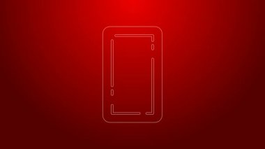 Kırmızı arkaplanda yeşil çizgi oynatma kartı simgesi izole edildi. Kumarhane kumarı. 4K Video hareketli grafik canlandırması